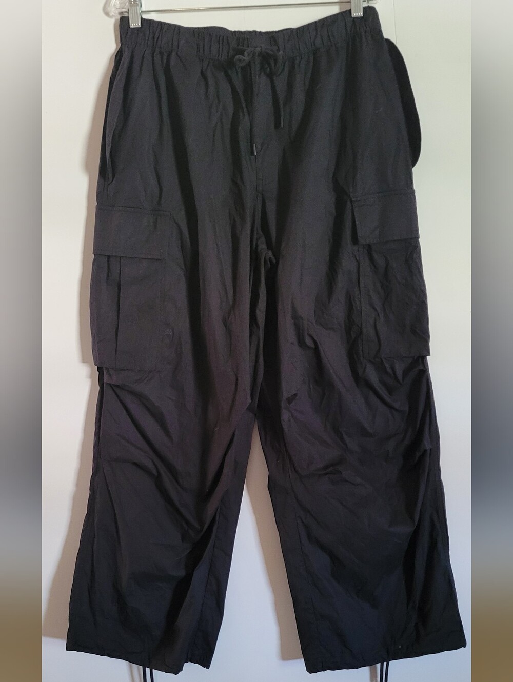 Skims Woven Cotton Baggy Cargo Pants Low Rise Onyx Black Gorpcore Minimalist